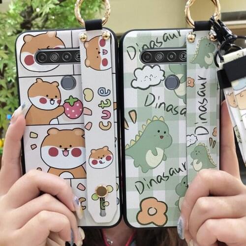 Soft TPU Phone Case For LG K41S/K51S Anti-knock Black Case Cover For Woman Silicone Anime Shockproof