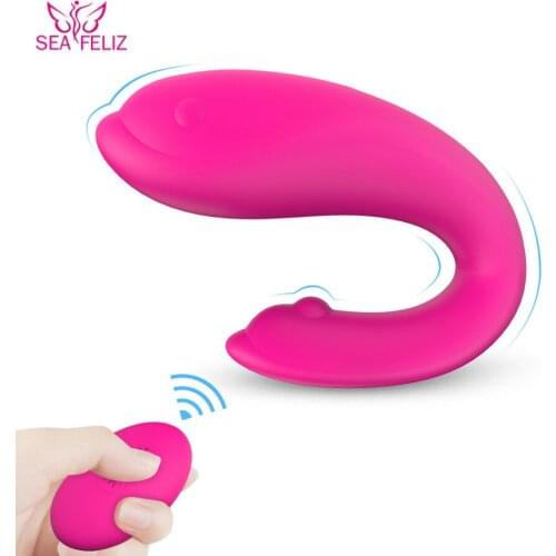 SEAFELIZ Female G spot Wireless Vibrator For Couple, 10 Meter Remote Double Clitoral Massager Adult Silicone Sex Toy For Woman
