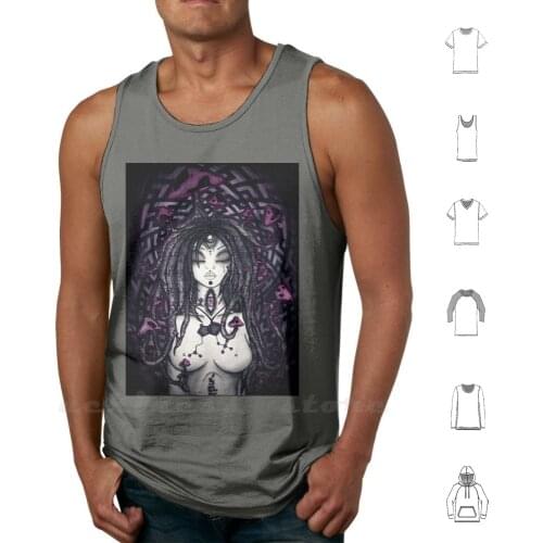 Merge-Purple Tank Tops Vest Sleeveless Psilocybin Magic Cute Lady Boobs Psy Trippy Sexy Sex Tits Dmt