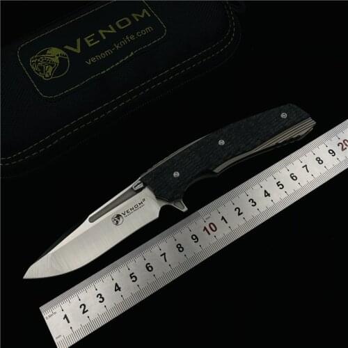 VENOM II folding knife M390 blade titanium outdoor camping hunting survival pocket kitchen fruit knife EDC tool knives