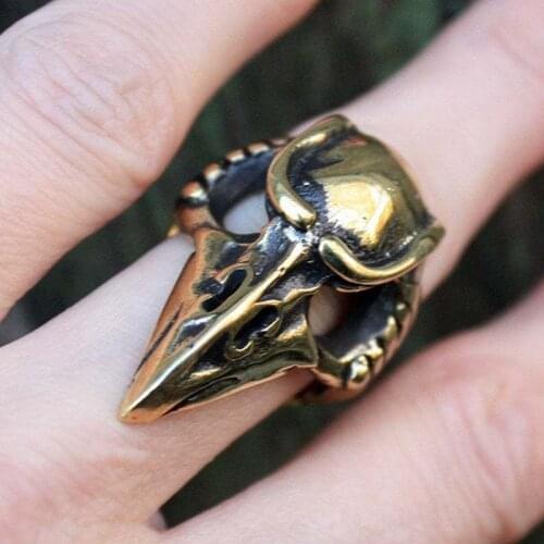 Special Bird Skull Raven Ring Punk Style Jewelry Adjustable Cool Bird Crow Head Skeleton Halloween Ring