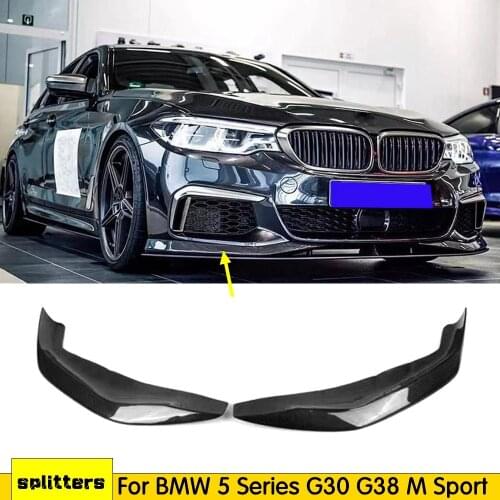 Carbon Fiber Front Bumper Lip Splitter Corner Spoiler Lip For BMW 5 Series G30 520i 530i 540i M5 Car Protection Part