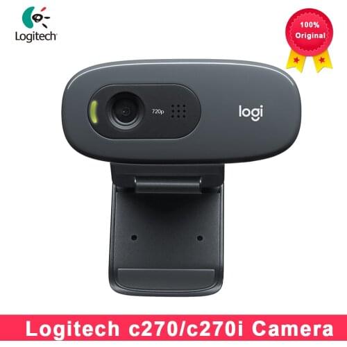 Logitech C270i C270 HD Original Webcam 720p HD Built-in Microphone Web Camera USB2.0 Free drive Webcam for PC Web Chat Camera