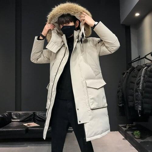 Windbreaker Coat Men Solid Fashion Parkas Men 2021 Brand Winter Warm Down Jacket Men Casual Business Long Thick Hooded