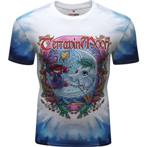 High Quality Breathable Rashguard Digital Printed Short Sleeve Mens Fitness Running Tshirt