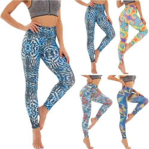 Yoga Pants Womens Tie-dye High Waist Stretch Strethcy Fitness Leggings Yoga Pants Exercise Fitness Leggings Activewear Pants