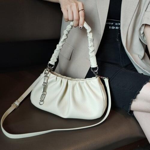 OUSSON 2021 New Design Leather Hobos Bag Exquisite Female Retro Underarm Bag One Shoulder Bag