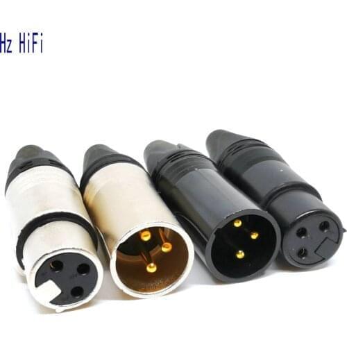 1Pair 3Pin XLR Male Female DIY For Audio Cable Microphone Connector Solder Plug MIC Adapte