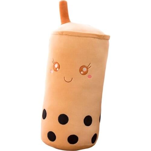 1 pcs 48cm Cartoon Fruit Bubble Tea Cup pillow stuffed soft Drink Milk Tea back cushion fast food gifts real-life stuffed pillow