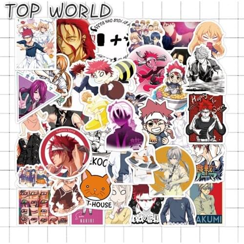 10/50Pcs/set Cartoon Anime Food Wars！Shokugeki No Soma Sticker For Kids Diy Fashion Case Luggage Decals Suitcase Laptop Helmet