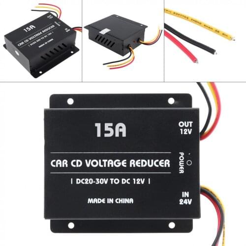 180W 15A DC 24V to 12V Car Power Converter Electric Inverter Voltage Reducer Step-down Transformer