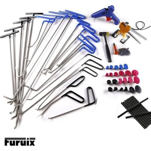 21pcs paintless dent repair Rods Car Dent Pullers Paintless Dent Repair Kit Conlude Tap Down Tabs Dent Lifter Household Tool Set
