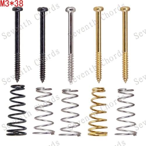 8 Pcs M3*38mm Bass Guitar Pickup Mounted Adjust Height Screws and Straight Body Springs -Guitar Parts