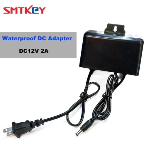 SMTKEY indoor outdoor DC Adapter Output DC 12V 2A / input AC 100-240V for cctv camera DVR CCTV System