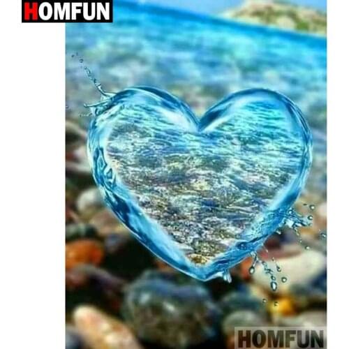 HOMFUN Full Square/Round Drill 5D DIY Diamond Painting "Water heart" 3D Diamond Embroidery Cross Stitch Home Decor A19436
