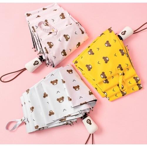 Automatic umbrella Korean folding sun umbrella female Korean version of soft girl dual-use student simple spot sunny umbrella