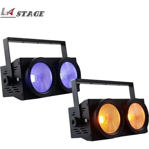Free Shipping 2pcs/lot 2x100W COB RGBWA UV 6 in 1 Blinder Light Led Audience Stage COB Blinder Light