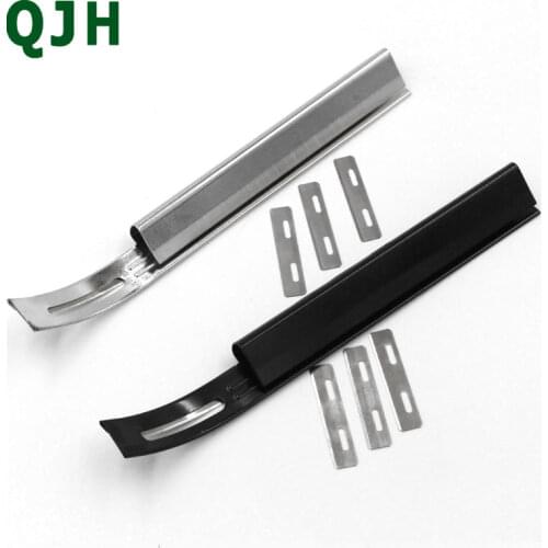 Black&Silver Sharp Leather Skiving Knife Tools Home DIY Handmade Carving Leather Craft Safety Cutting Thin Knife +3 Blades