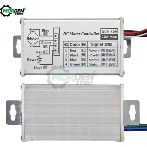 DC9-60V 9-60V PWM Motor Speed Controller Stepless 2V 24V 60V MAX 20A Pulse Modulator Motor Speed Regulater Switch Dropship