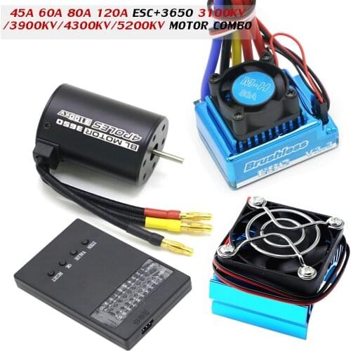 RC Motor 3650 3100KV / 3900KV / 4300KV / 5200KV Brushless Motor & 45A 60A 80A 120A ESC Combo for 1/ 8 1/10 RC Car RC Boat Part