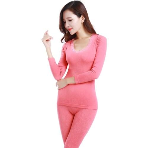 Fanceey Lace Winter Thermal Underwear Women Seamless Long Johns Women Thermal Clothing Sexy Ladies Clothes Thermal Suit 7 color