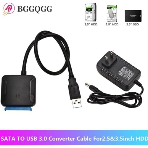 BGGQGG USB 3.0 To Sata Cable Sata Adapter Convert Cables Converter Male to 2.5/3.5 Inch HDD/SSD Adapter Hard Drive Wire Adapter