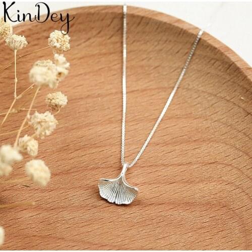 Kindey Silver Color Jewelry Ginkgo Biloba Leaf Necklaces For Women Wedding Kolye Collares Bijoux