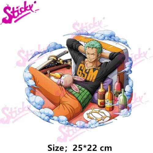 STICKY One Piece Portgas D Ace Roronoa Zoro Anime Car Sticker Decal Decor Laptop Trunk Rear Windshield Vinyl Stickers