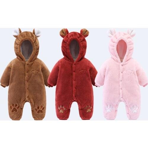 Newborn Baby Onesies Baby Clothes Romper Baby Quilted Winter Clothes Newborn Baby Outing Romper Romper Christmas Gift Clothes