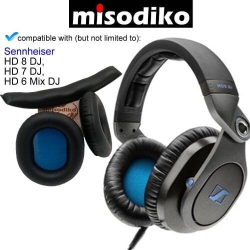 Misodiko Replacement Headband and Ear Pads Cushion Kit - for Sennheiser HD8 DJ / HD7 DJ/ HD6 Mix DJ, Headphones Repair Parts