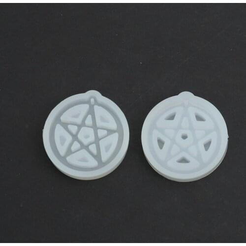 DoreenBeads Round Pentagram /Half Moon Silicone Resin Mold For Jewelry Making Jewelry Findings For DIY Pendants, 1 Piece