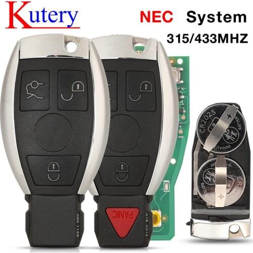 Kutery NEC 3 Button Remote Car Key Fob 433Mhz For Mercedes For Benz CLS W204 W202 W212 W211 W203 W205