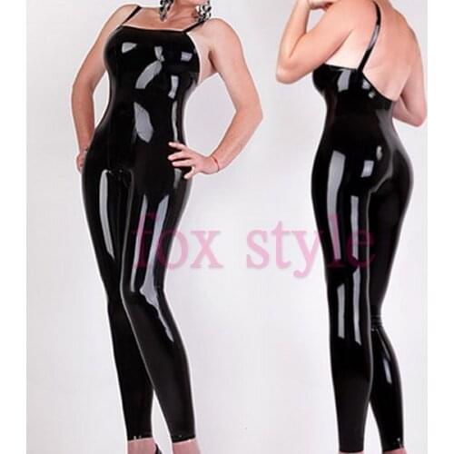 Latex zentai sexy jumpsuit for ladies without zip