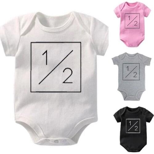 Fashion New Style Short Sleeve Girls Baby Romper One Half Baby Boys Bodysuit 1/2 One-piece Infant Outfits Funny Baby KidsClothes