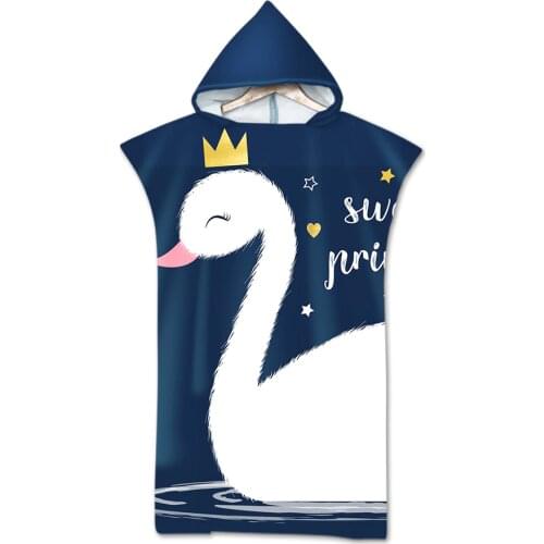 Cartoon Cape Hooded Bath Towel for Adults Quick-Dry Bath Robe Poncho for Swimming Beach Surf Man Woman Bathrobe Beachwear