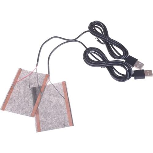 2pc 5V Carbon Fiber Heating Pad USB Heating Film Electric Infrared Fever Heat Mat Winter Warm Arm Waist Heat Glove 10cm*8cm