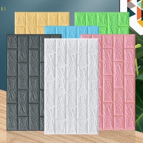 3D Wall Stickers Imitation Brick Bedroom Decor Panel Self-adhesive Wallpaper for Living Room Kitchen TV Backdrop Home Decoration