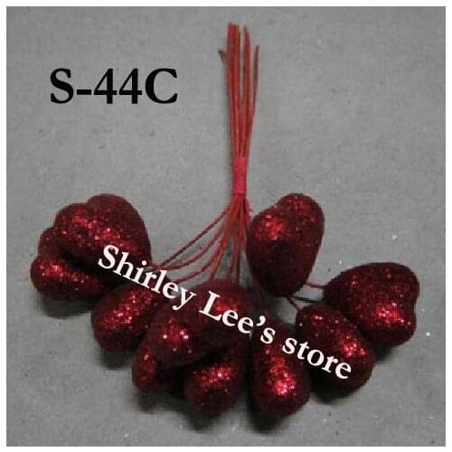 Wholesale--100 bunches=1000PCS Sparkle hearts in Red Gold Pink Purple wedding collections