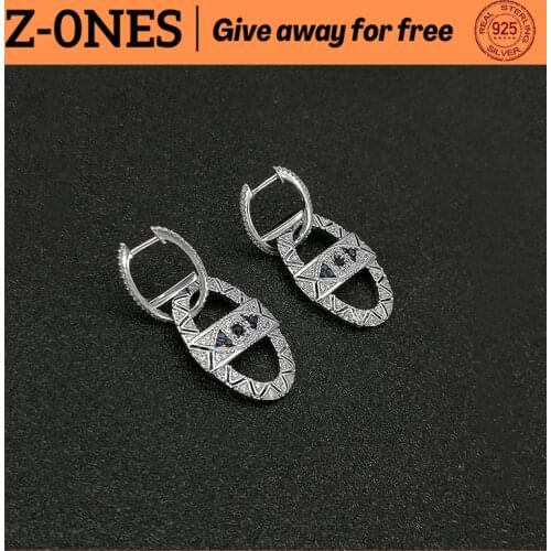 New April Charms S925 Sterling Silver Earrings Sailor Ring Piece Pig Nose Zircon Luxury Brand Monaco Womens Jewelry Gift