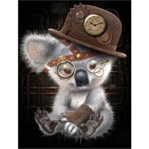 Full Round 5D DIY "Cartoon Animal Koala" Rhinestone Embroidery Cross Stitch 3D Diamond Painting Home Decor Gift FH731
