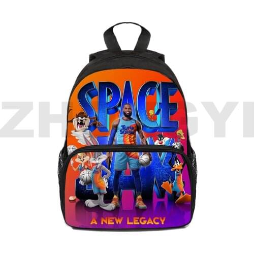 12/16 Inch Mini Space Jam A New Legacy Bag 3D Printed Basketball We Win Backpack Children Anime Bookbag Kids Back To School
