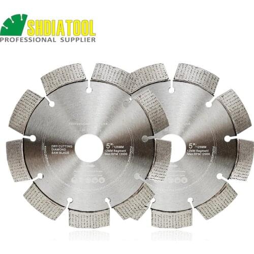 SHDIATOOL 2PKS/pcs Dia 5"/125MM Laser Welded Professional Diamond Blades Cutting Disc Arrayed Diamond Wheel Disc Bore 22.23MM