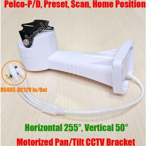 Motorized Auto Pan Tilt CCTV Camera Bracket RS485 Preset Scanner P/T Horizontal Vertical Rotation Outdoor Waterproof Support
