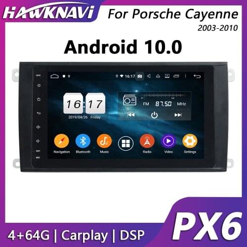 Hawknavi 8" Android 10.0 Car Multimedia Player For Porsche Cayenne Headunit with GPS Radio Audio Navitation Stereo DSP Carplay