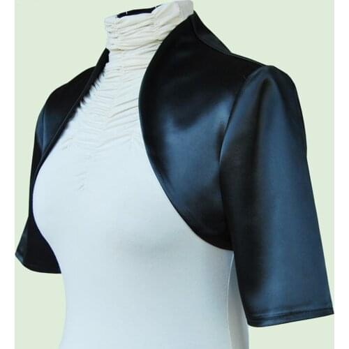 3/4 Long Sleeve wedding jacket satin bolero jackets for Bridal Party Coat Free shipping Bridal Jacket Custom Made