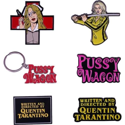 Kill Bill The Bride Pussy Wagon Brooch Pin Keyring Quentin Tarantino Movie Fans Flair Art Addition