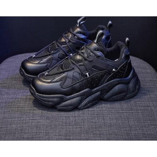 Tuinanle Women Chunky Sneakers Running Shoes Fashion New Female Black White Platform Thick Sole Casual Woman Vulcanize Shoes