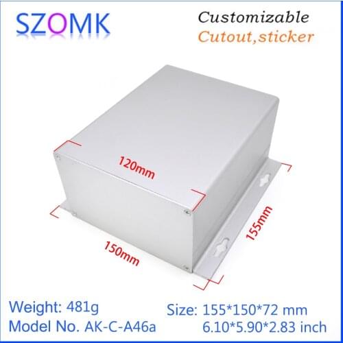 1 piece 72*150*155mm silver anodized aluminum extrusion case for electronics extruded aluminum device box instrument housing