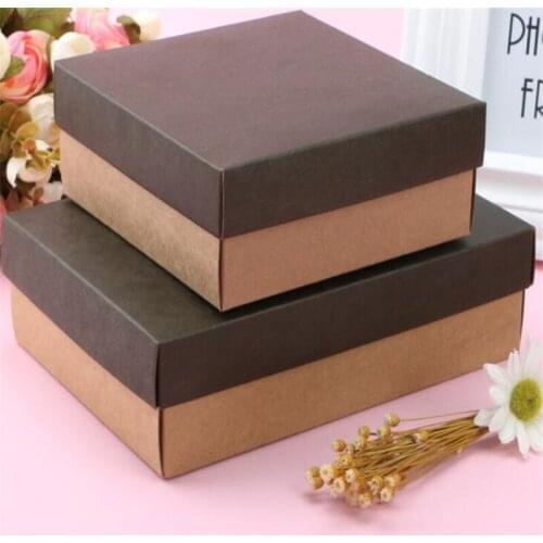 10Pcs/Lot Kraft Paper Box for Packaging Cookie Packing Packaging for Chocolate Candy Gifts Box Pouch Plastic Cake Bags