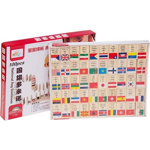 100 new multi-language domino wooden childrens educational toys early childhood cognitive learning toys